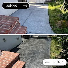 Stamped-Concrete-Revival-in-Manhattan-Beach-CA-Modern-Dark-Grey-Stain-High-Gloss-Sealer-Exterior-Cleanse 2